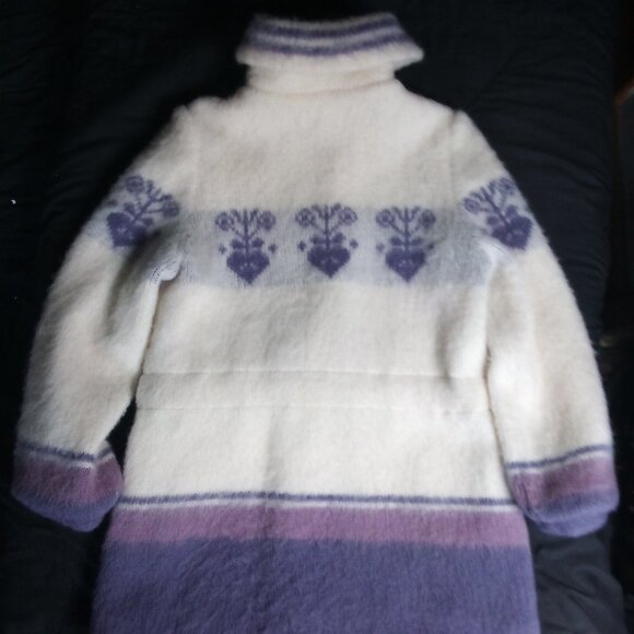 Vintage Ice-Ame Nordic Wool Zip Coat Jacket Lavender - Picture 5 of 6